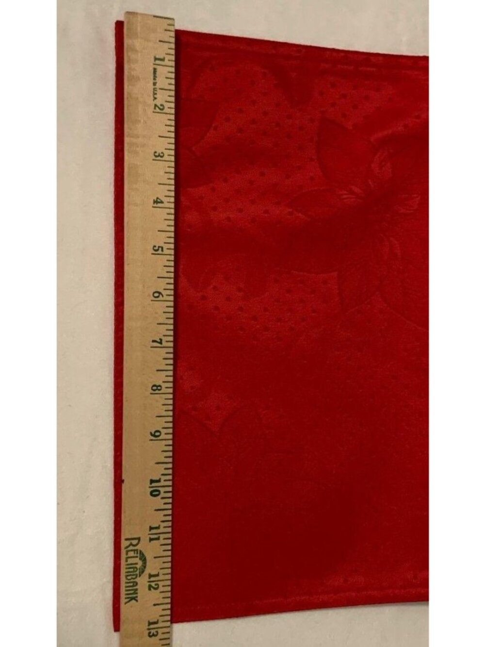 Christmas Table Runner 13"x72" Red Poinsettia Holiday Dining Family Mainstays - Picture 7 of 9
